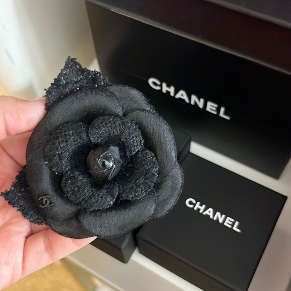 Chanel camellia pin brooch